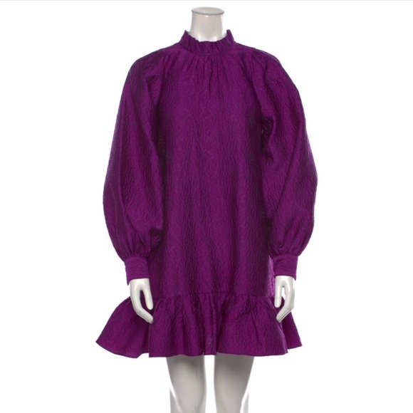 Ulla Johnson Mock Neck Purple Dress - Picture 1 of 3